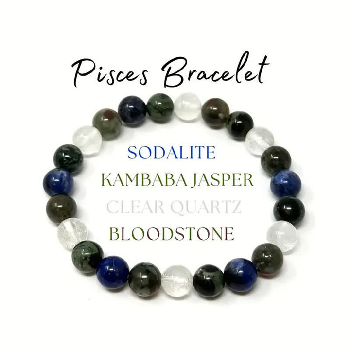 Pulsera de cuentas con signo del zodíaco hecha a mano con piedra natural de Olivenorma, 1 pieza 