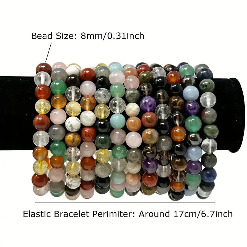 Pulsera de cuentas con signo del zodíaco hecha a mano con piedra natural de Olivenorma, 1 pieza 