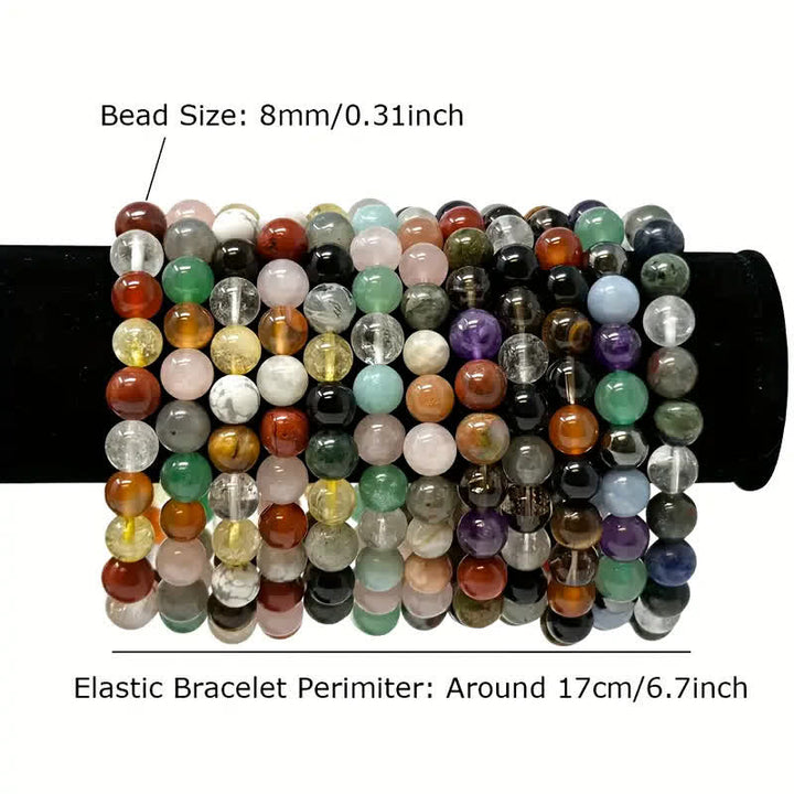 Pulsera de cuentas con signo del zodíaco hecha a mano con piedra natural de Olivenorma, 1 pieza 
