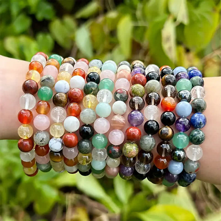 Pulsera de cuentas con signo del zodíaco hecha a mano con piedra natural de Olivenorma, 1 pieza 