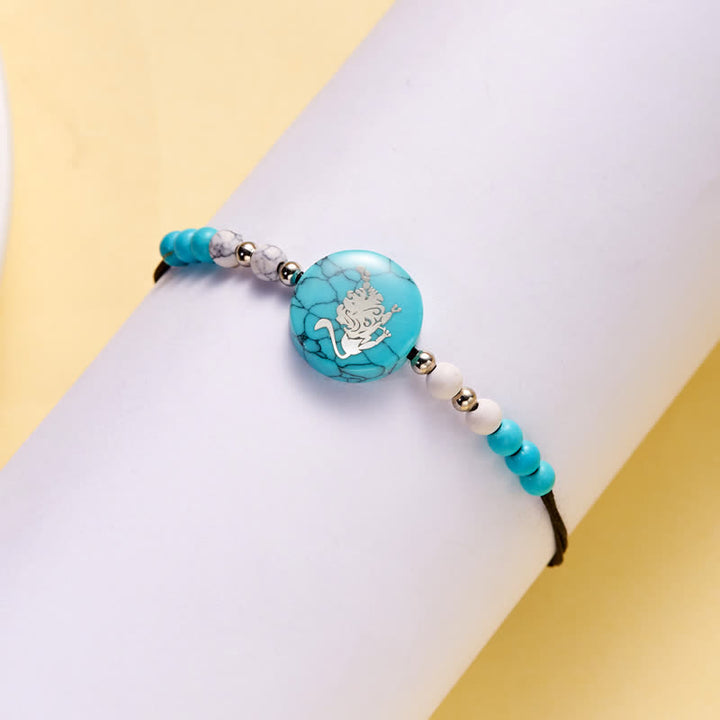 Pulsera trenzada turquesa con patrón del zodiaco de las 12 constelaciones de Olivenorma 