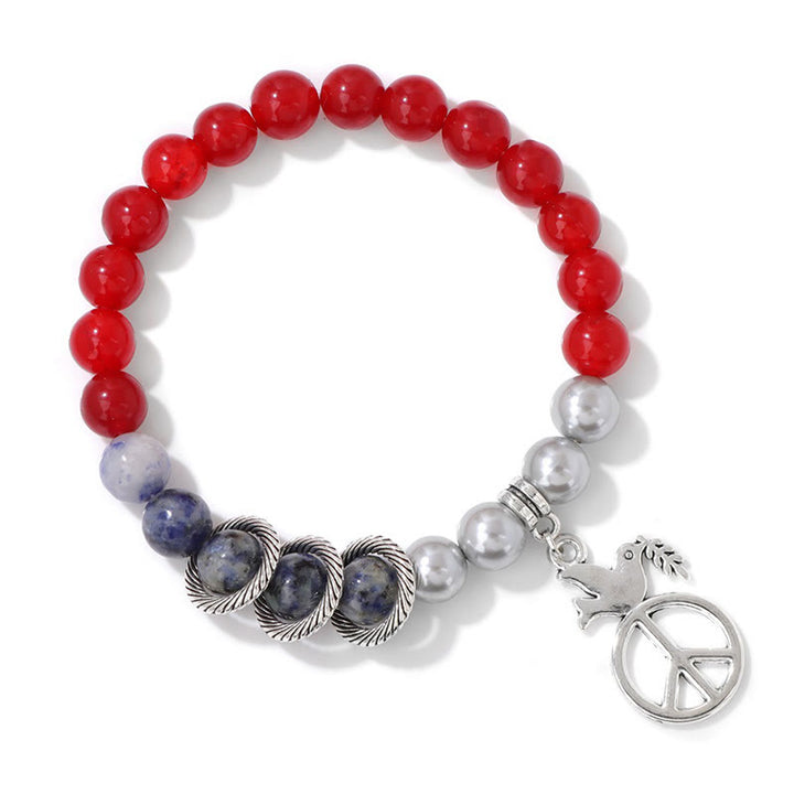 Pulsera de cristal con forma de paloma de la paz "Embrace Peace" de Olivenorma 
