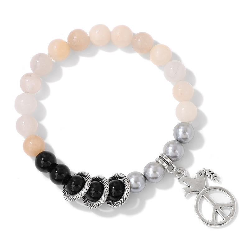 Pulsera de cristal con forma de paloma de la paz "Embrace Peace" de Olivenorma 