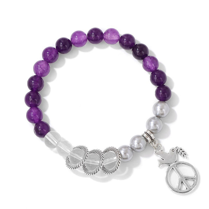 Pulsera de cristal con forma de paloma de la paz "Embrace Peace" de Olivenorma 