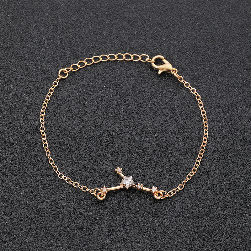 Pulsera de joyería astrológica con doce constelaciones del zodiaco de Olivenorma 