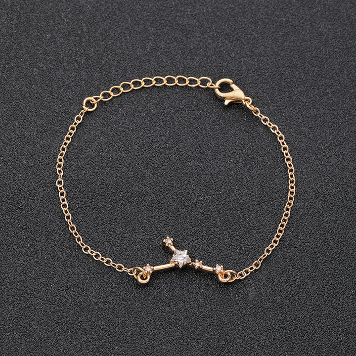 Pulsera de joyería astrológica con doce constelaciones del zodiaco de Olivenorma 