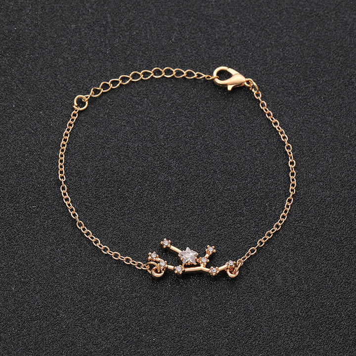 Pulsera de joyería astrológica con doce constelaciones del zodiaco de Olivenorma 