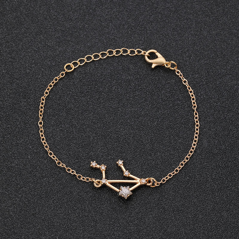 Pulsera de joyería astrológica con doce constelaciones del zodiaco de Olivenorma 