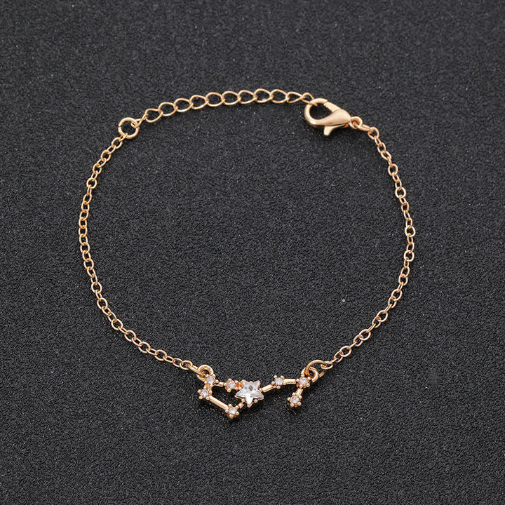 Pulsera de joyería astrológica con doce constelaciones del zodiaco de Olivenorma 