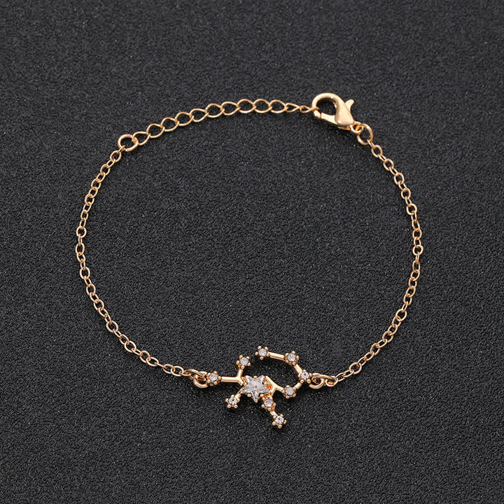 Pulsera de joyería astrológica con doce constelaciones del zodiaco de Olivenorma 