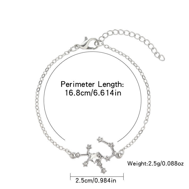 Pulsera de joyería astrológica con doce constelaciones del zodiaco de Olivenorma 