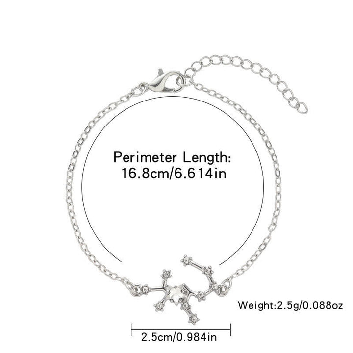 Pulsera de joyería astrológica con doce constelaciones del zodiaco de Olivenorma 