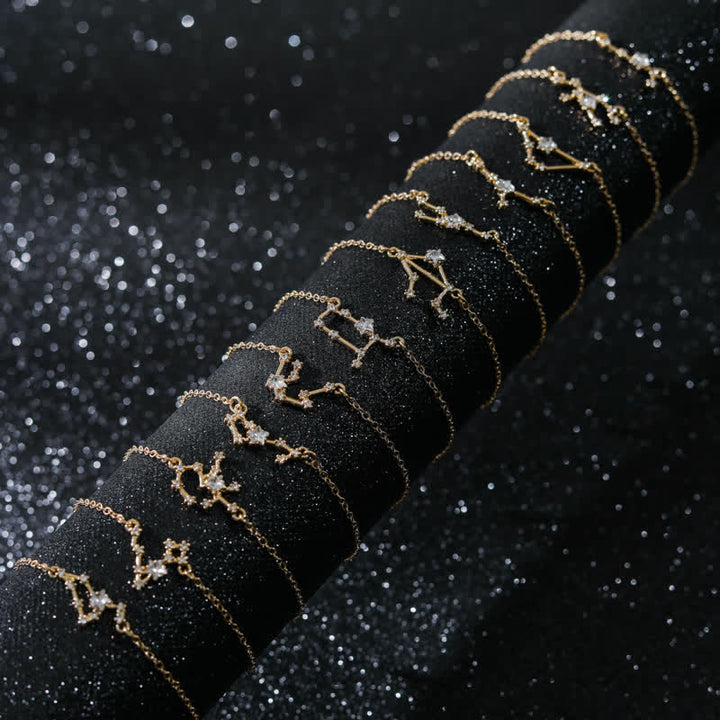 Pulsera de joyería astrológica con doce constelaciones del zodiaco de Olivenorma 