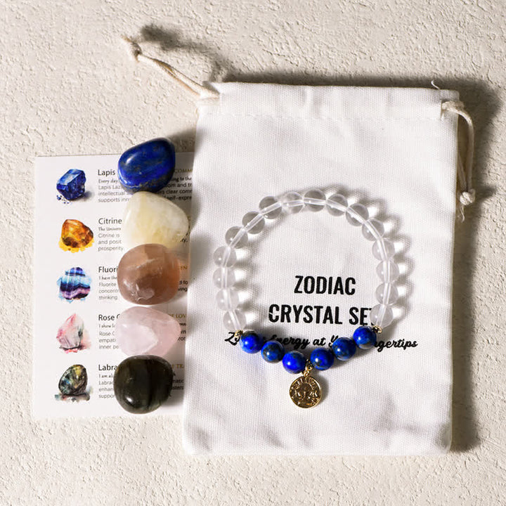 Pulsera con piedras pulidas irregulares del zodíaco de Olivenorma