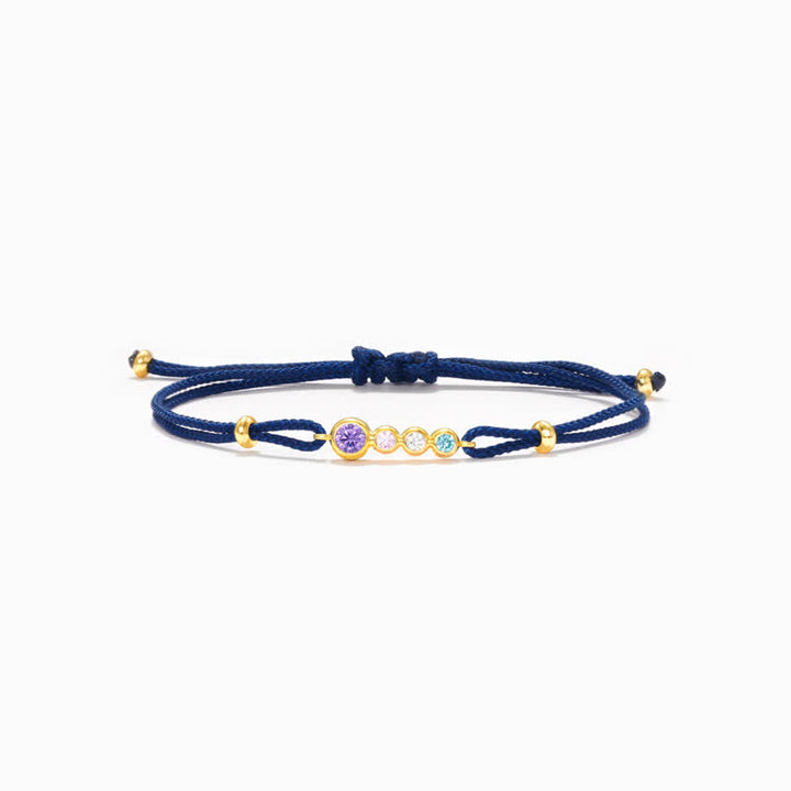 Pulsera personalizada con bisel de 2 a 7 piedras natales de Olivenorma 
