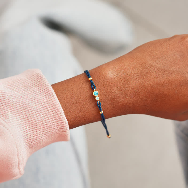 Pulsera personalizada con bisel de 2 a 7 piedras natales de Olivenorma 