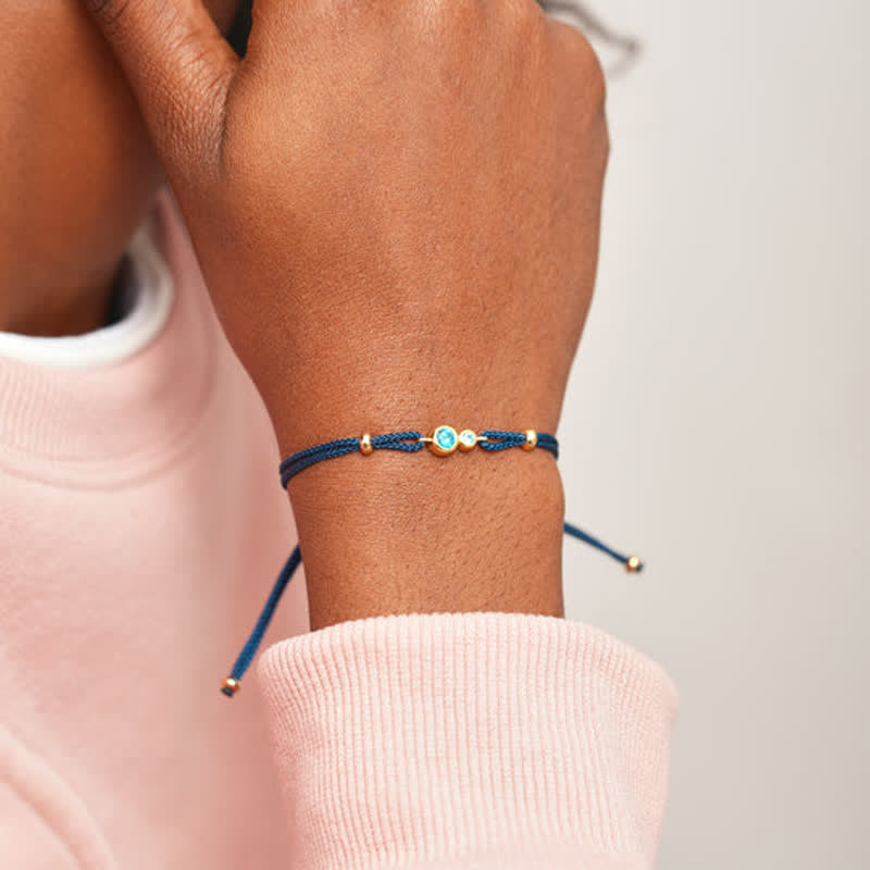Pulsera personalizada con bisel de 2 a 7 piedras natales de Olivenorma 