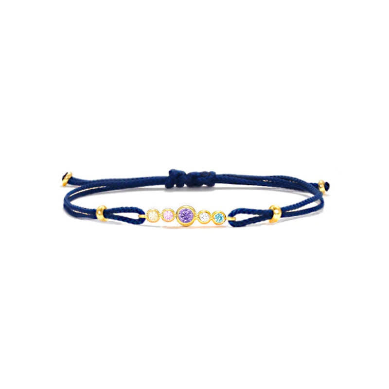 Pulsera personalizada con bisel de 2 a 7 piedras natales de Olivenorma 