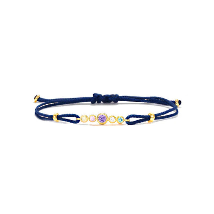 Pulsera personalizada con bisel de 2 a 7 piedras natales de Olivenorma 