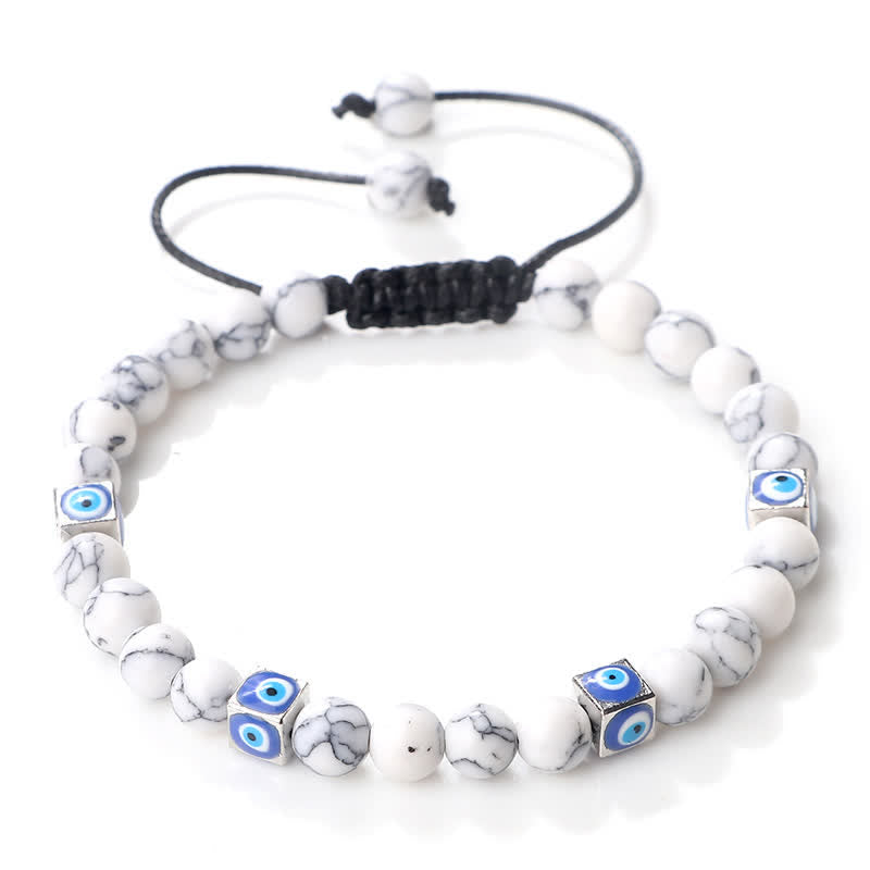 Pulsera trenzada con cuentas de cristal natural de Olivenorma para el mal de ojo 