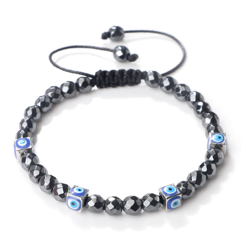 Pulsera trenzada con cuentas de cristal natural de Olivenorma para el mal de ojo 