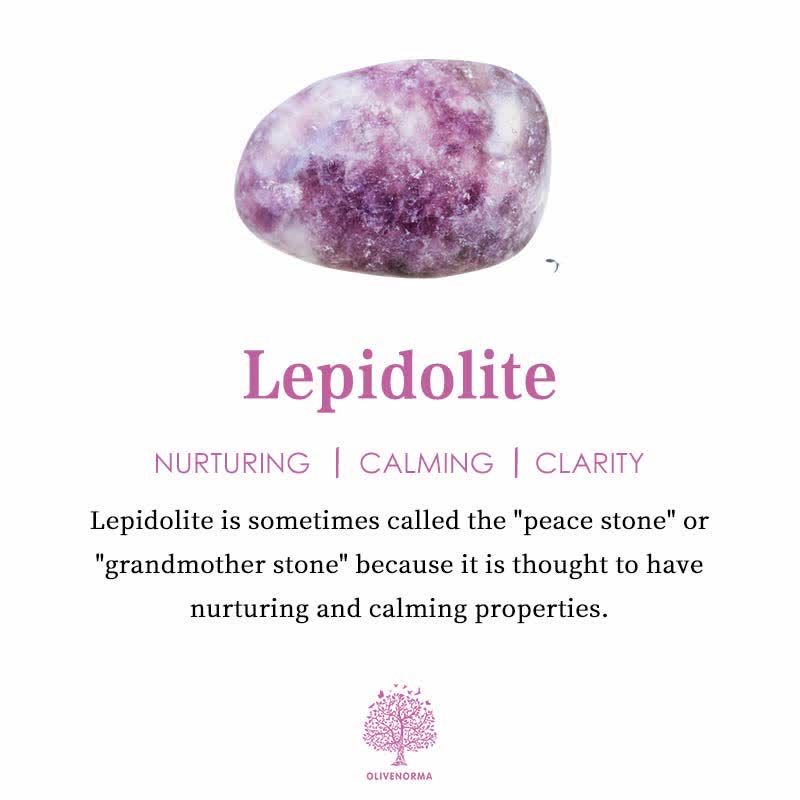 Pulsera de cuentas de lepidolita y amatista natural de Olivenorma
