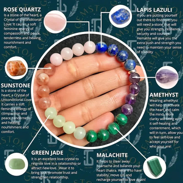 Pulsera de cuentas de piedra natural "Calm" de Olivenorma 