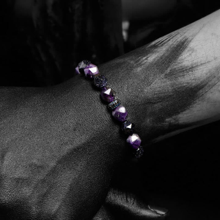 Pulsera de cuentas de amatista natural "Misterios" de Olivenorma 