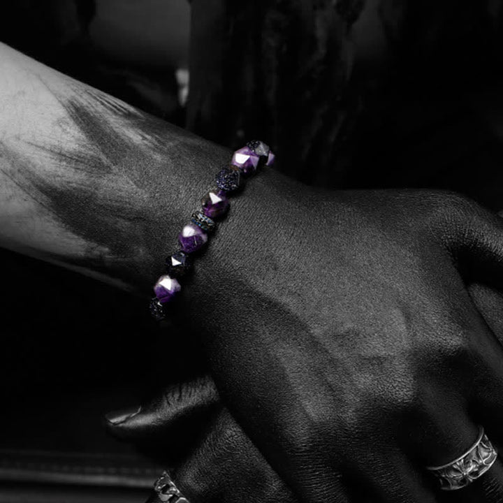 Pulsera de cuentas de amatista natural "Misterios" de Olivenorma 