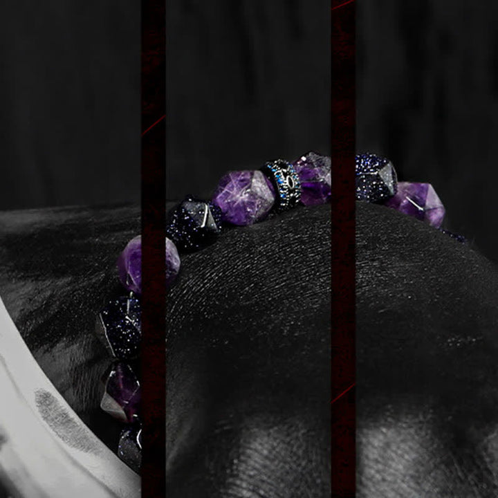 Pulsera de cuentas de amatista natural "Misterios" de Olivenorma 