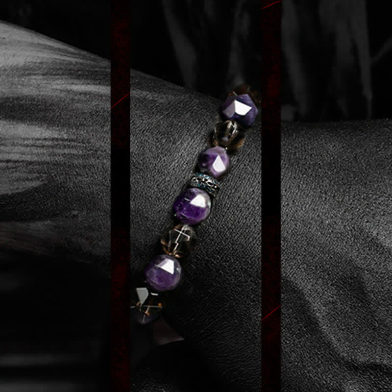 Pulsera de cuentas de amatista natural "Misterios" de Olivenorma 