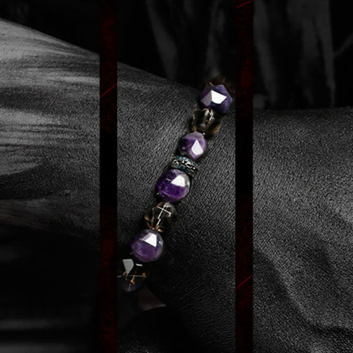 Pulsera de cuentas de amatista natural "Misterios" de Olivenorma 