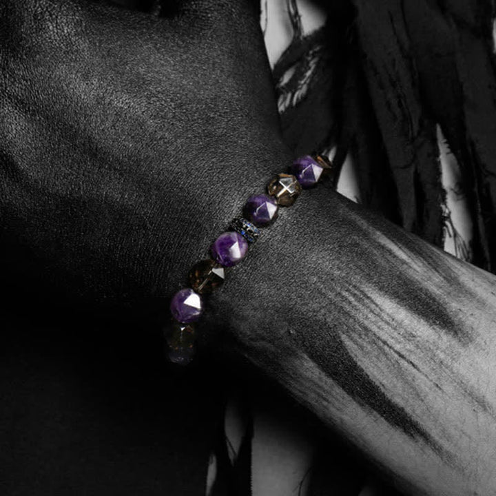 Pulsera de cuentas de amatista natural "Misterios" de Olivenorma 