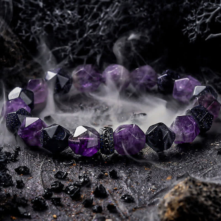 Pulsera de cuentas de amatista natural "Misterios" de Olivenorma 