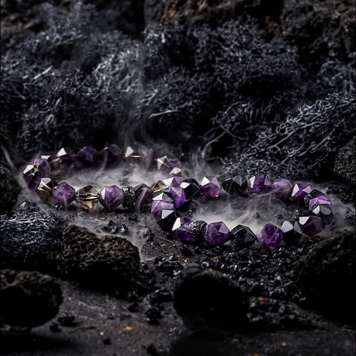 Pulsera de cuentas de amatista natural "Misterios" de Olivenorma 