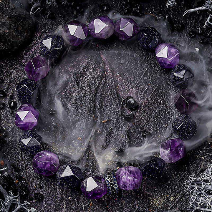 Pulsera de cuentas de amatista natural "Misterios" de Olivenorma 