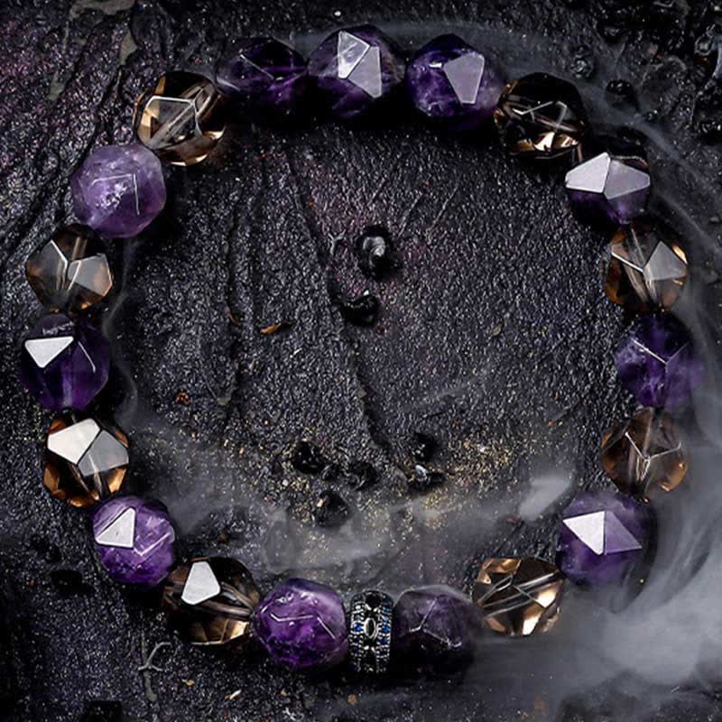 Pulsera de cuentas de amatista natural "Misterios" de Olivenorma 