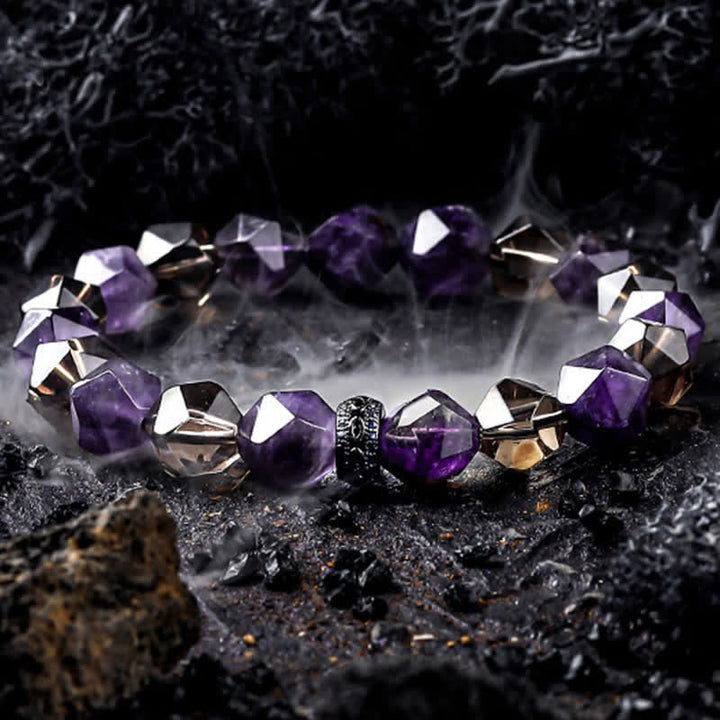 Pulsera de cuentas de amatista natural "Misterios" de Olivenorma 