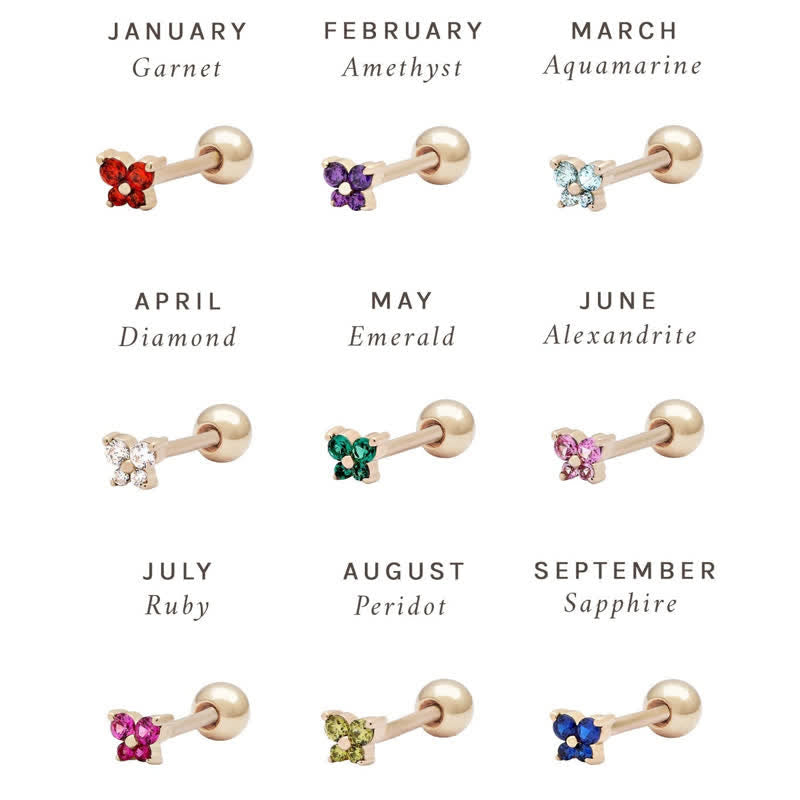 Pendientes con forma de mariposa y piedra natal de Olivenorma12 