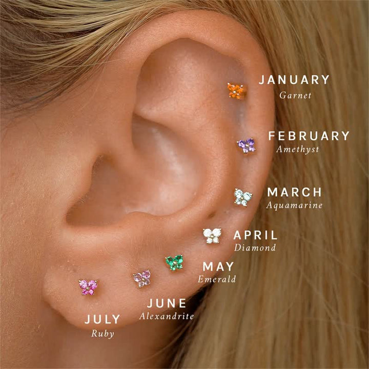 Pendientes con forma de mariposa y piedra natal de Olivenorma12 