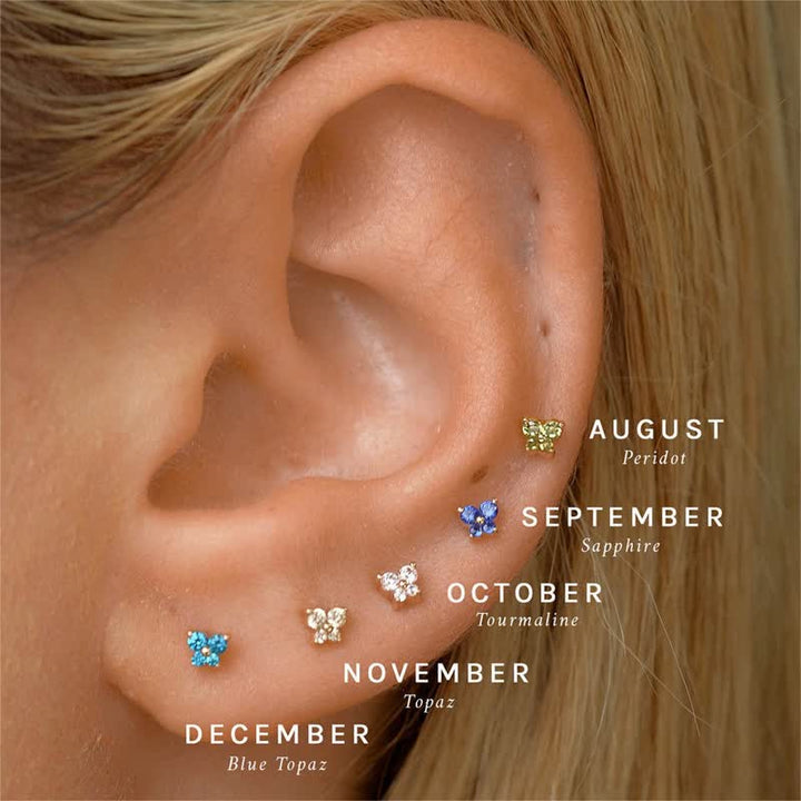 Pendientes con forma de mariposa y piedra natal de Olivenorma12 