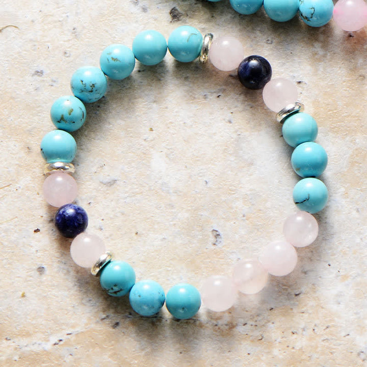 Pulsera y collar con mala de 108 cuentas de cristal de Olivenorma 