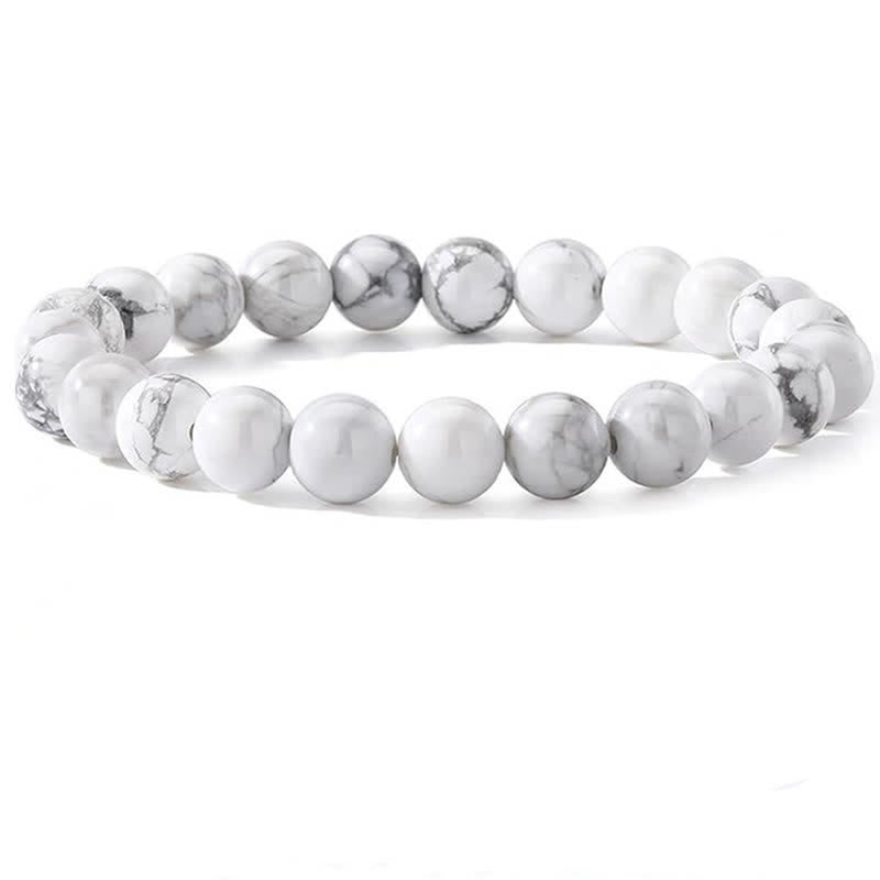 Pulsera de cuentas de piedra natural de 8 mm de Olivenorma para mujer y hombre