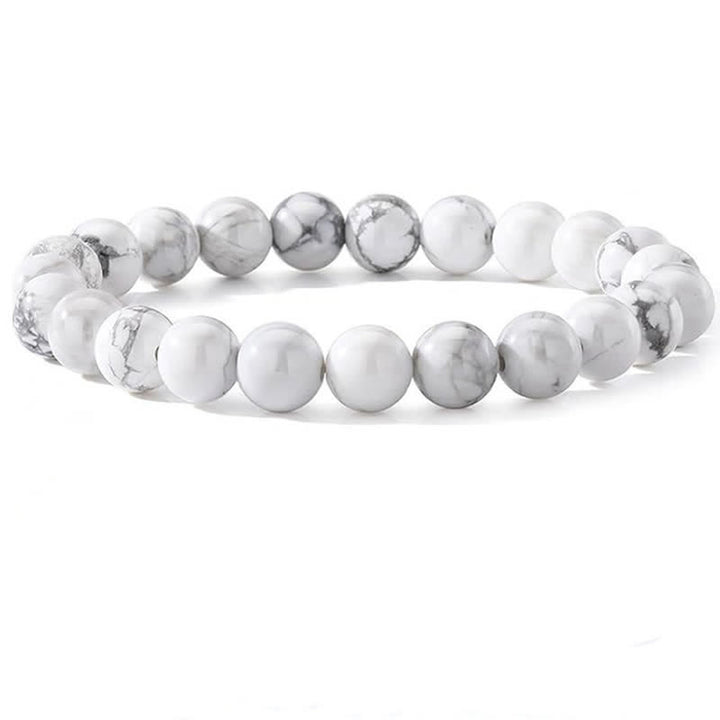 Pulsera de cuentas de piedra natural de 8 mm de Olivenorma para mujer y hombre