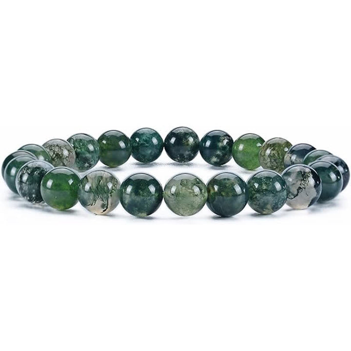 Pulsera de cuentas de piedra natural de 8 mm de Olivenorma para mujer y hombre