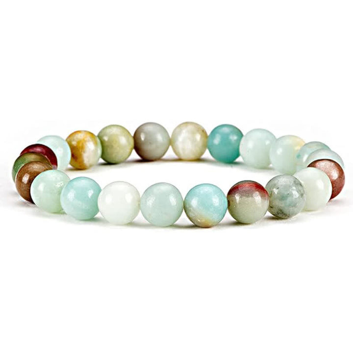 Pulsera de cuentas de piedra natural de 8 mm de Olivenorma para mujer y hombre