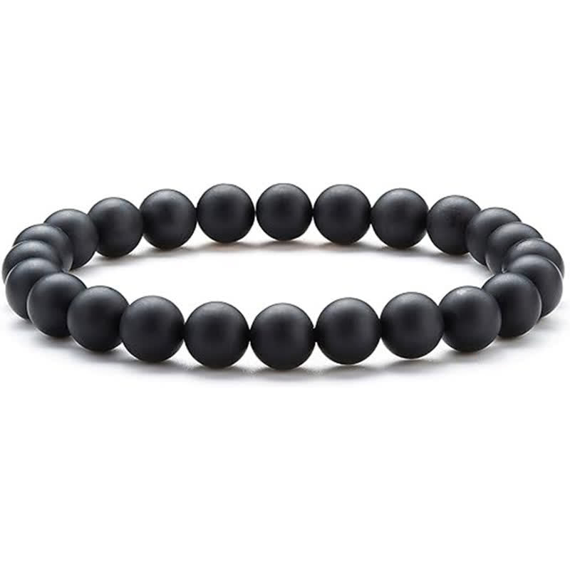 Pulsera de cuentas de piedra natural de 8 mm de Olivenorma para mujer y hombre