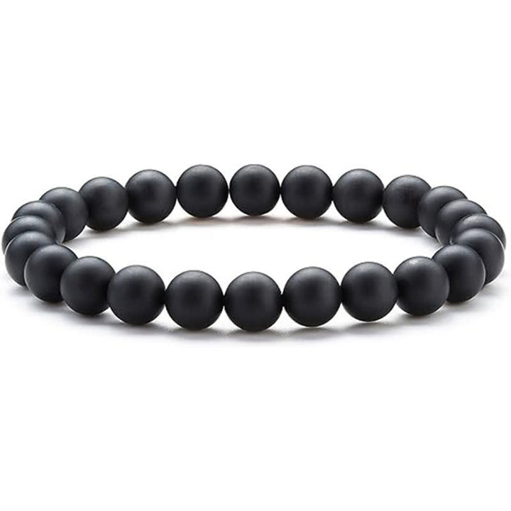 Pulsera de cuentas de piedra natural de 8 mm de Olivenorma para mujer y hombre