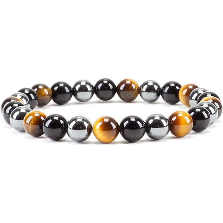 Pulsera de cuentas de piedra natural de 8 mm de Olivenorma para mujer y hombre