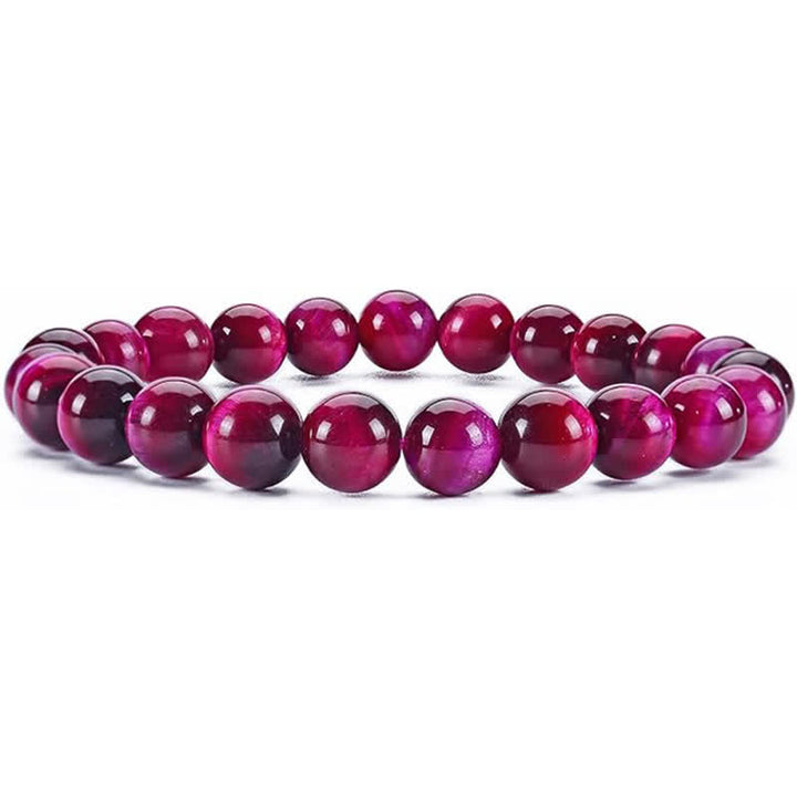 Pulsera de cuentas de piedra natural de 8 mm de Olivenorma para mujer y hombre